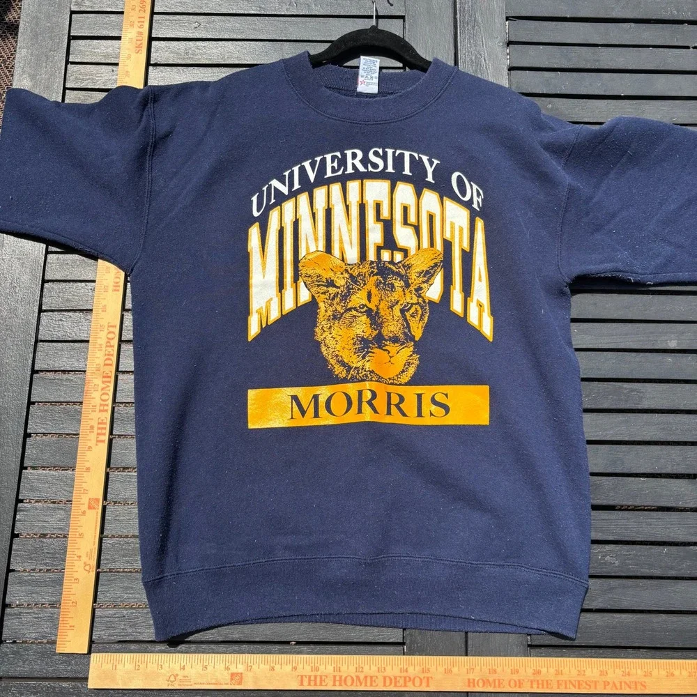 Soffe Sweatshirt Unisex XL Navy Blue Good University of Minnesota Morris Graphic